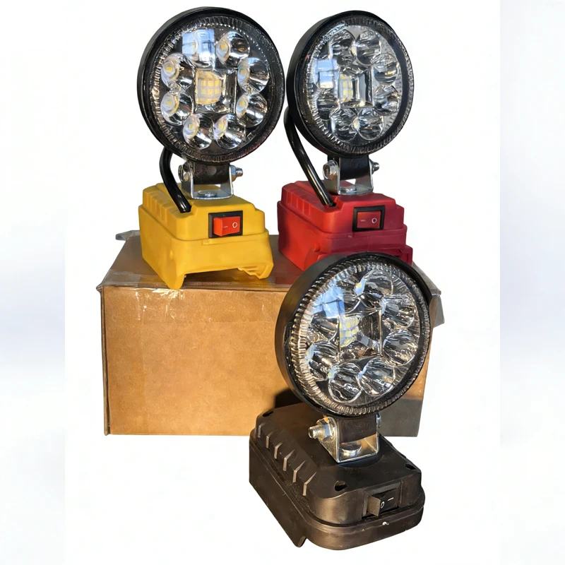 4 inch LED Work Light Portable Lamp Outdoor Flashlight Camping Lamp Spotlight For Makita Dewalt Milwaukee 18V 20V Li-ion Battery