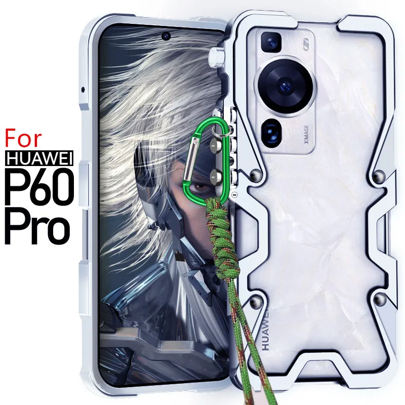 aluminum alloy hollow heat dissipation Phone Case For Huawei P60 Pro P60 MNA-AL00 MNA-LX9 LNA-AL00 LNA-LX9 Shockproof Back Cove