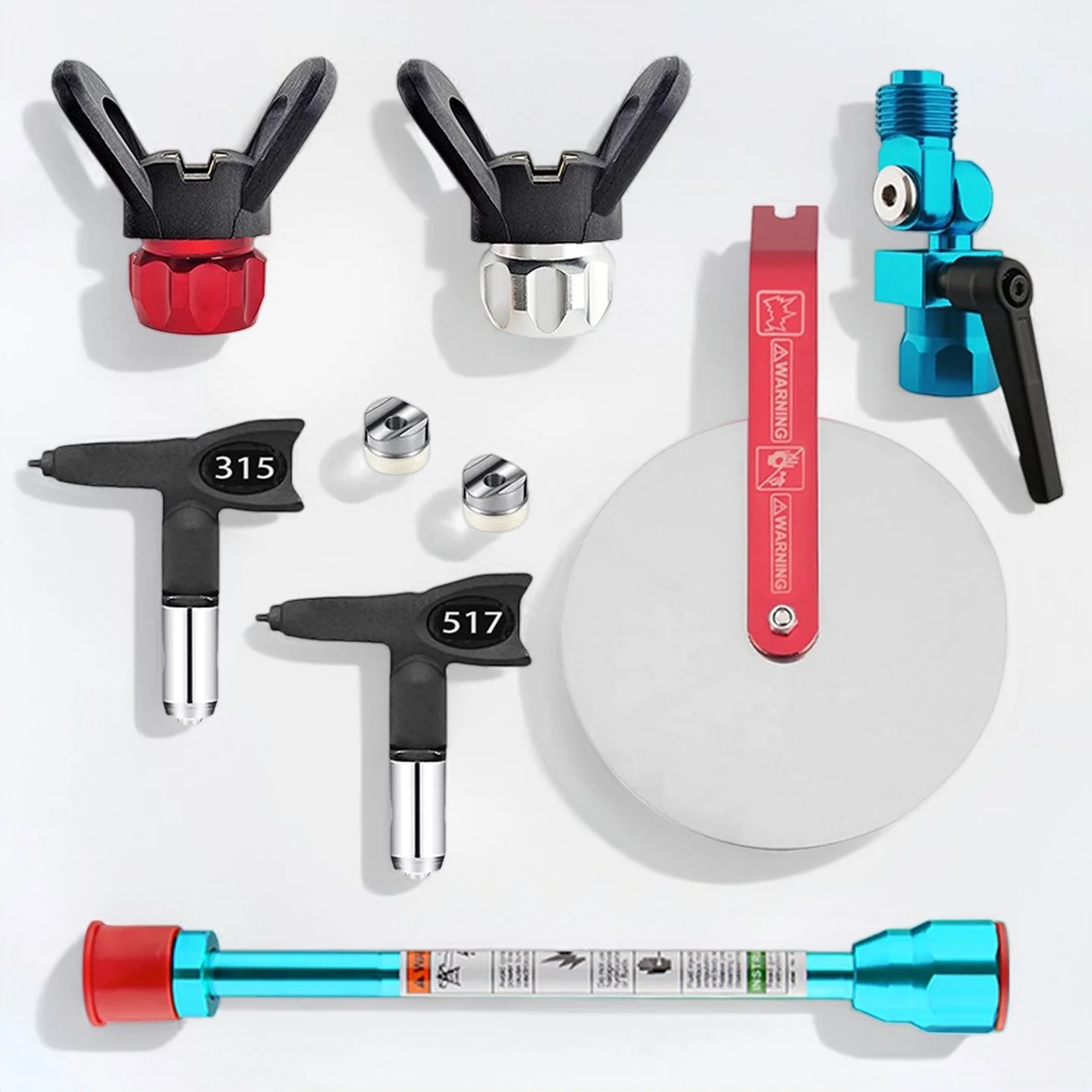 

Airless Paint Spray Tip Nozzle Guard Extension Pole Swivel Joint Kit 7Pcs Universal Sprayer Accessories Wall Trim Painting Tool