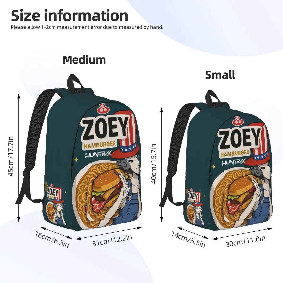 حقيبة ظهر كلاسيكية من Zoey Ramen Flavor هدية للطلاب والمشي لمسافات طويلة والسفر KPop Demon Hunters Daypack للرجال والنساء حقائب قماش للكمبيوتر المحمول