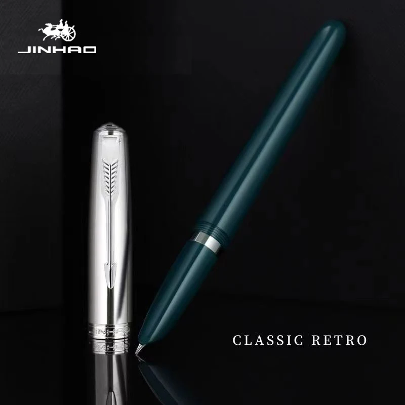 JINHAO 86 الراتنج الكلاسيكية قلم حبر غطاء فضي مع كليب 0.5 مللي متر قلم حبر طالب PK 9019 مكتب اللوازم المدرسية القرطاسية