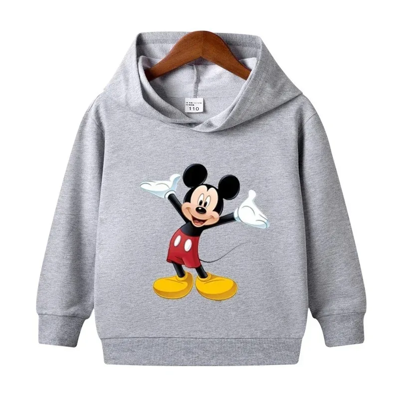 Odzież dziecięca chłopcy dziewczęta Minnie Mickey bluza Kawaii sweter z długim rękawem ubrania bluza z kapturem z motywem kreskówkowym jesienne