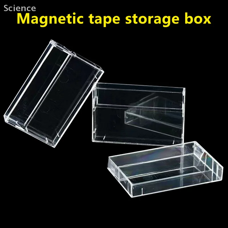 1Pc Cassette Tape Transparent Storage Box Audio Magnetic Recording Blank Tape Case Dustproof Box