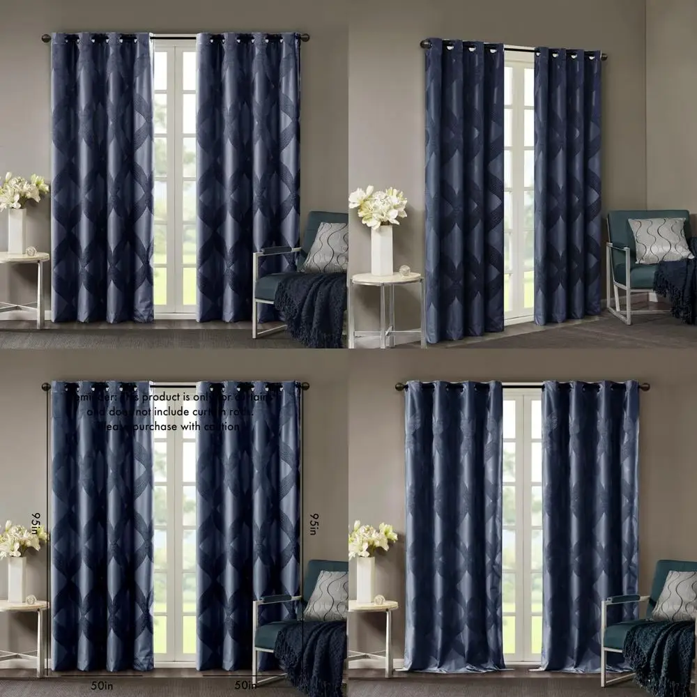 Zasłona z dzianiny żakardowej Total Blackout - pojedynczy panel, elegancki design zapewniający prywatność i blokację światła