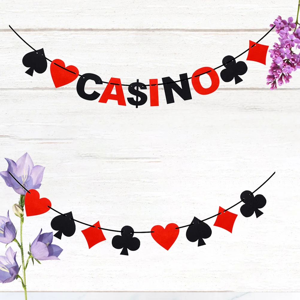 2 قطعة راية البوكر الطرف الديكور الرايات الفريدة جارلاند معلقة جو البوكر حانة راية #3