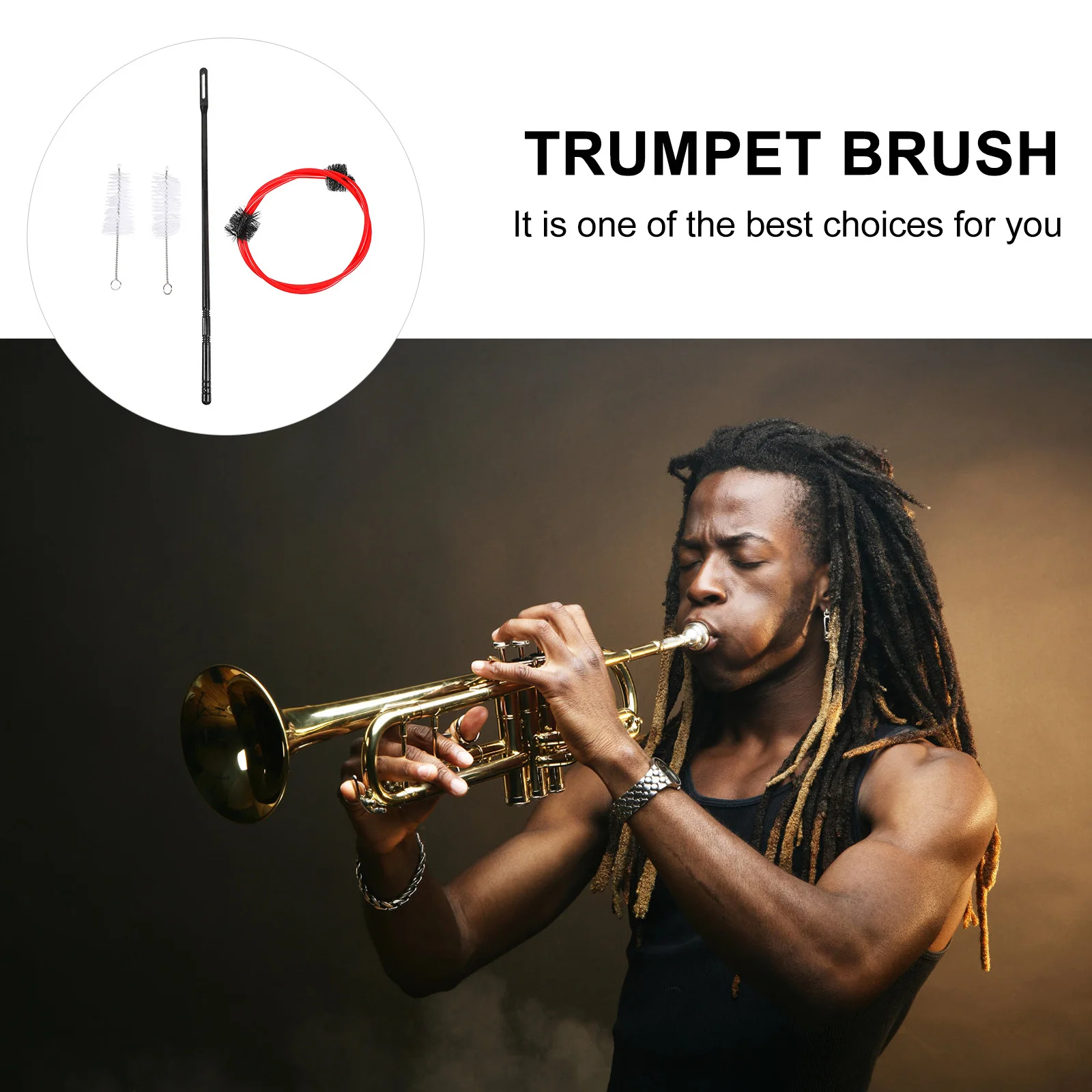 

4Pcs Cornet Cleaning Brushes Durable Tear-Resistant Trumpet Maintenance Tool Set Accessories