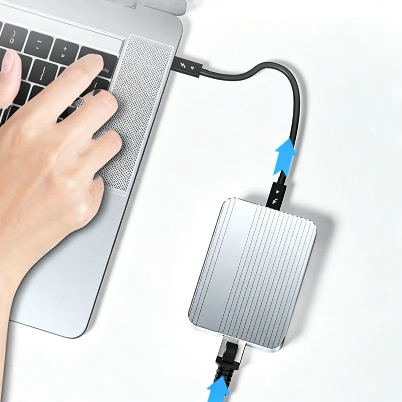 10GbE Thunderbolt 4 USB4 Ethernet Adapter Aquantia AQC113C 10G RJ45 40Gbps for MacBook Pro Air M1 M2 M3 M4 Mac Mini NAS