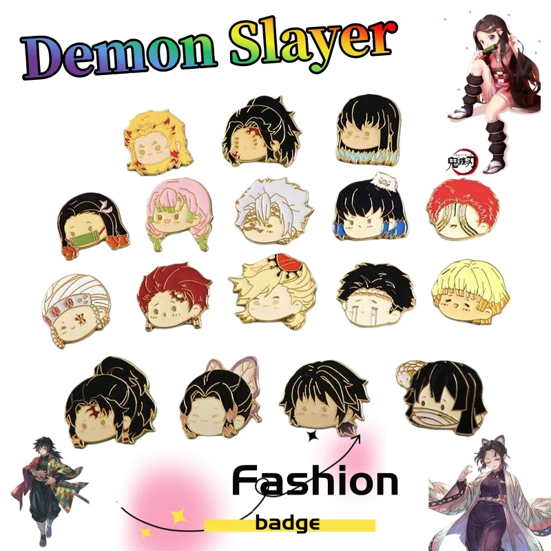 

Demon Slayer Metal Badge Cute Fashionable Cartoon Personality Badge Brooch for Boys and Girls, Birthday Gift for Friends