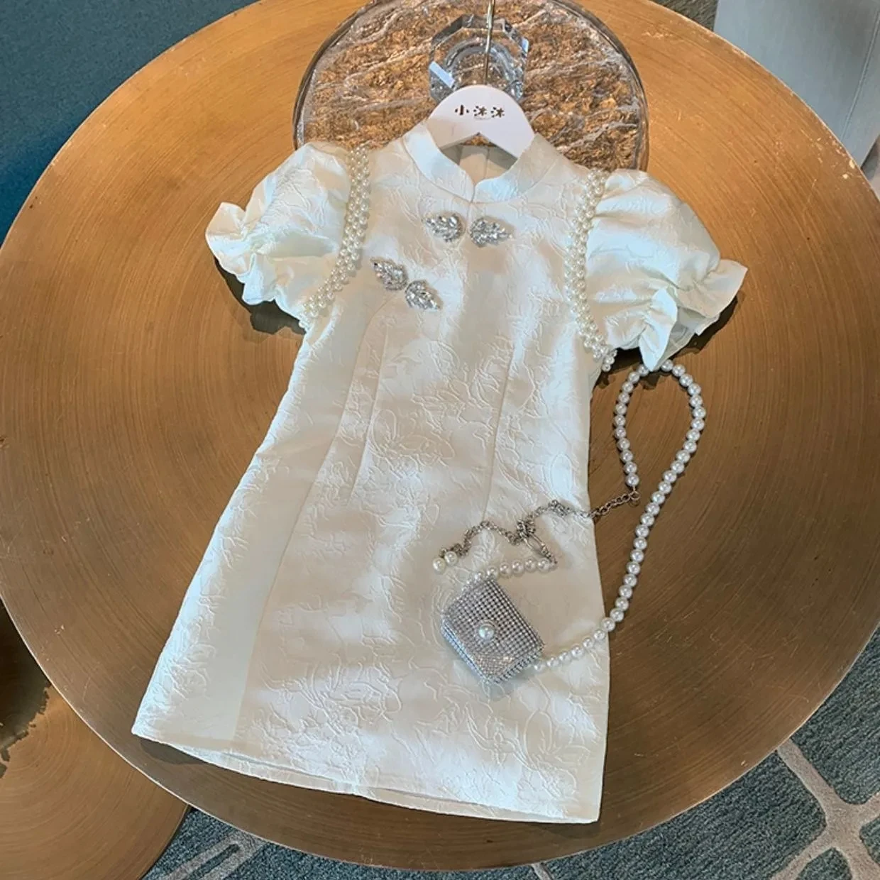 Cheongsam Mädchen Baby Dünnes Kleid Kinder der Chinesischen Stil Kleidung Mädchen Baby Sommer Kurzen ärmeln Chinesischen Hanfu Tang-anzug