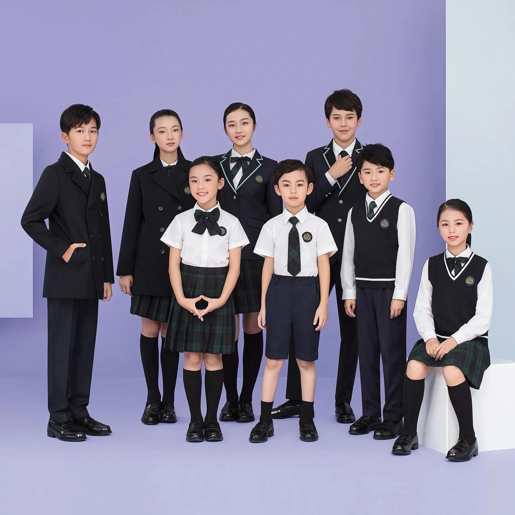 

OEM Primary Children middle school High Kids Kindergarten girl and boys designs custom manufacturers of school uniforms