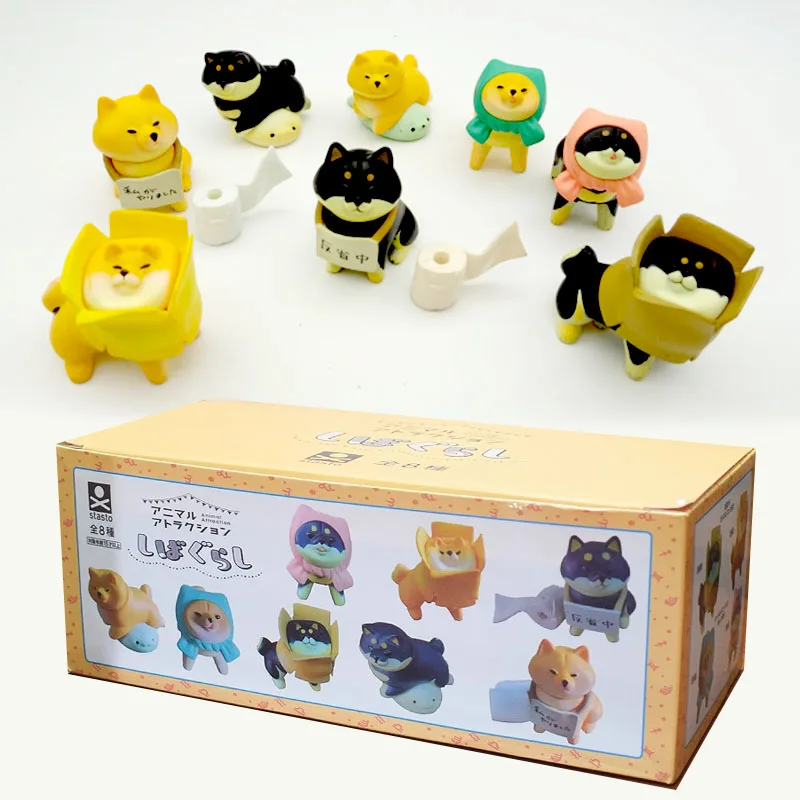 

Милые домашние животные, фигурка собаки, озорное щенок Шиба-ину, слепая коробка, модель животного, украшение стола, детские подарки на день рождения, коллекционные