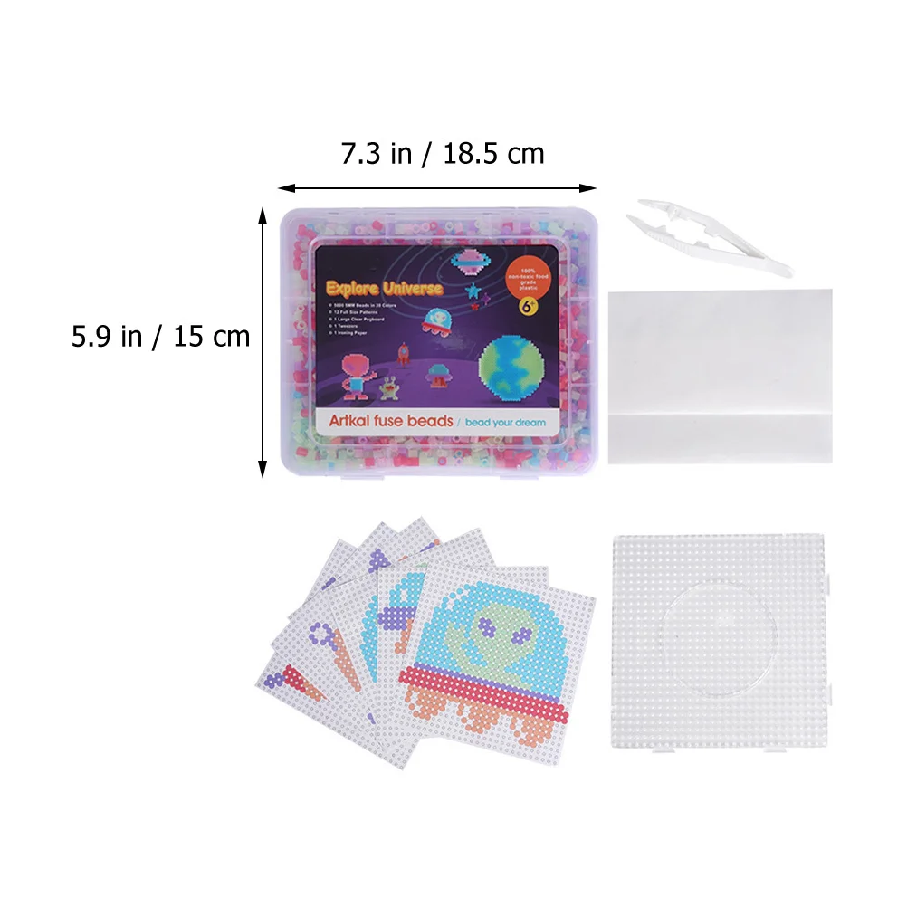 1Set Glow in The Dark Bead Art Kit voor kinderen 5Mm Zekering Kralen Crafting Set met Pegboards Patronen Smelten Ijzeren Kralen Kinderen