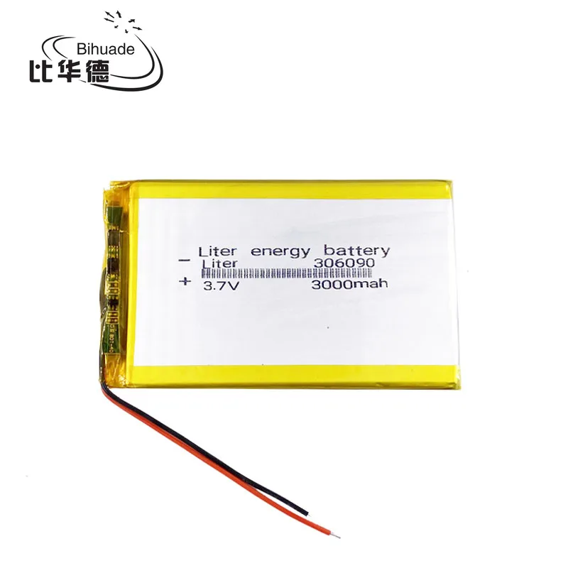 3.7V 3000mAh 306090 Lithium Polymer Li-Po li ion Rechargeable Battery For Mp3 MP4