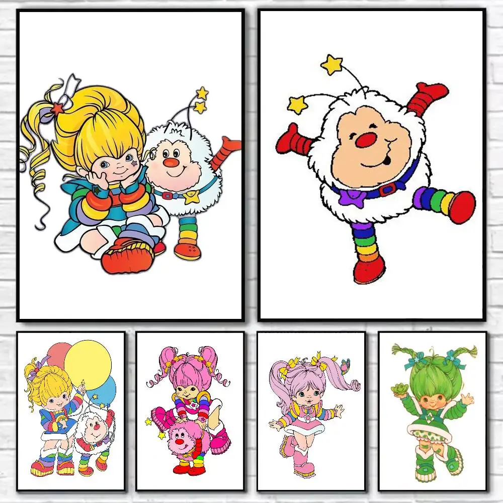 

Cute R-Rainbow B-Brite Poster Self-adhesive Art Waterproof Paper Sticker Coffee House Bar Room Wall Decor