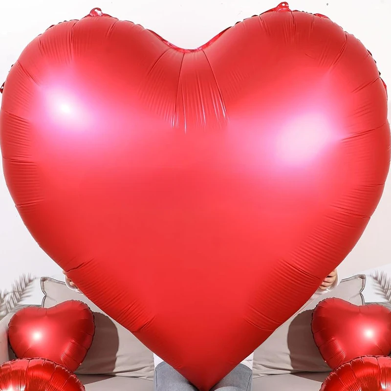 63inch Heart Balloons Large Size Red Heart Shaped Aluminum Film Balloons for Birthday Party Wedding Valentine's Day Decorations