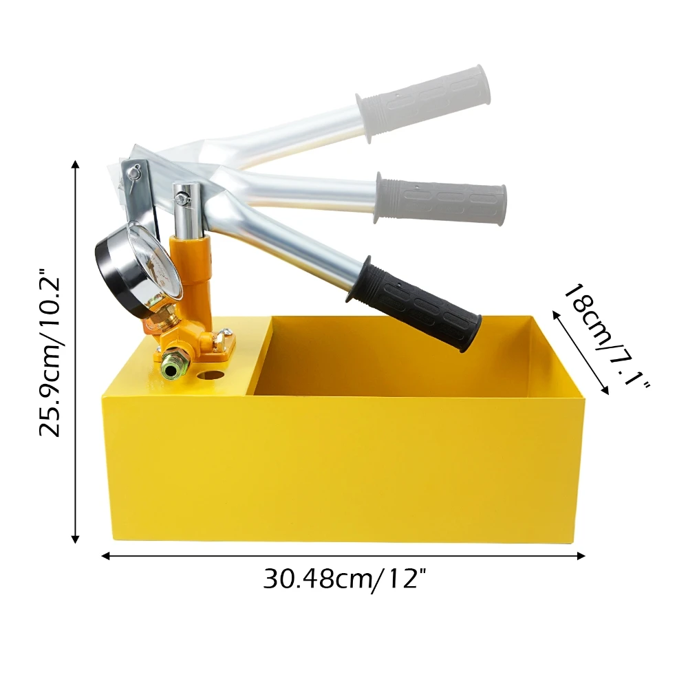 5L Water Pressure Tester Manual Hydraulic Test Pump Machine with 1 / 2 Inch Hose Durable Hydraulic Pressure Test Pump