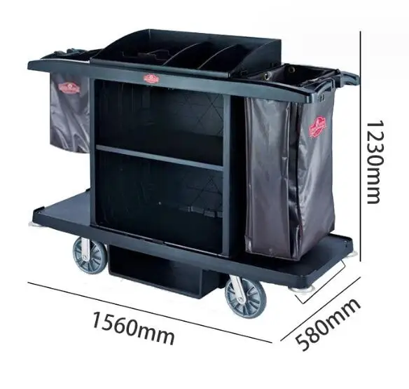 High Quality Plastic Cleaning Service Carts & Trolleys for Hotel