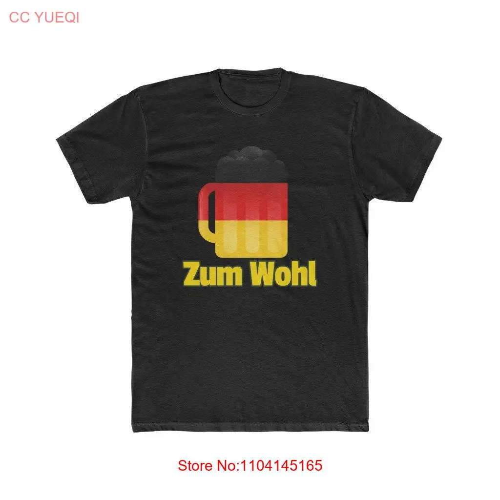 

Пиво Zum Wohl Немецкая мужская хлопковая футболка с круглым вырезом с длинными или короткими рукавами