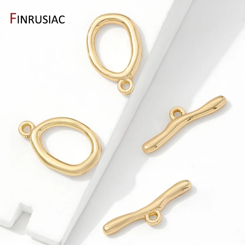 14K Gold Plated Oval OT Clasps Connectors For Bracelet Necklace Making,Toggle End Clasps Buckle For DIY Jewelry Making Supplies image 3