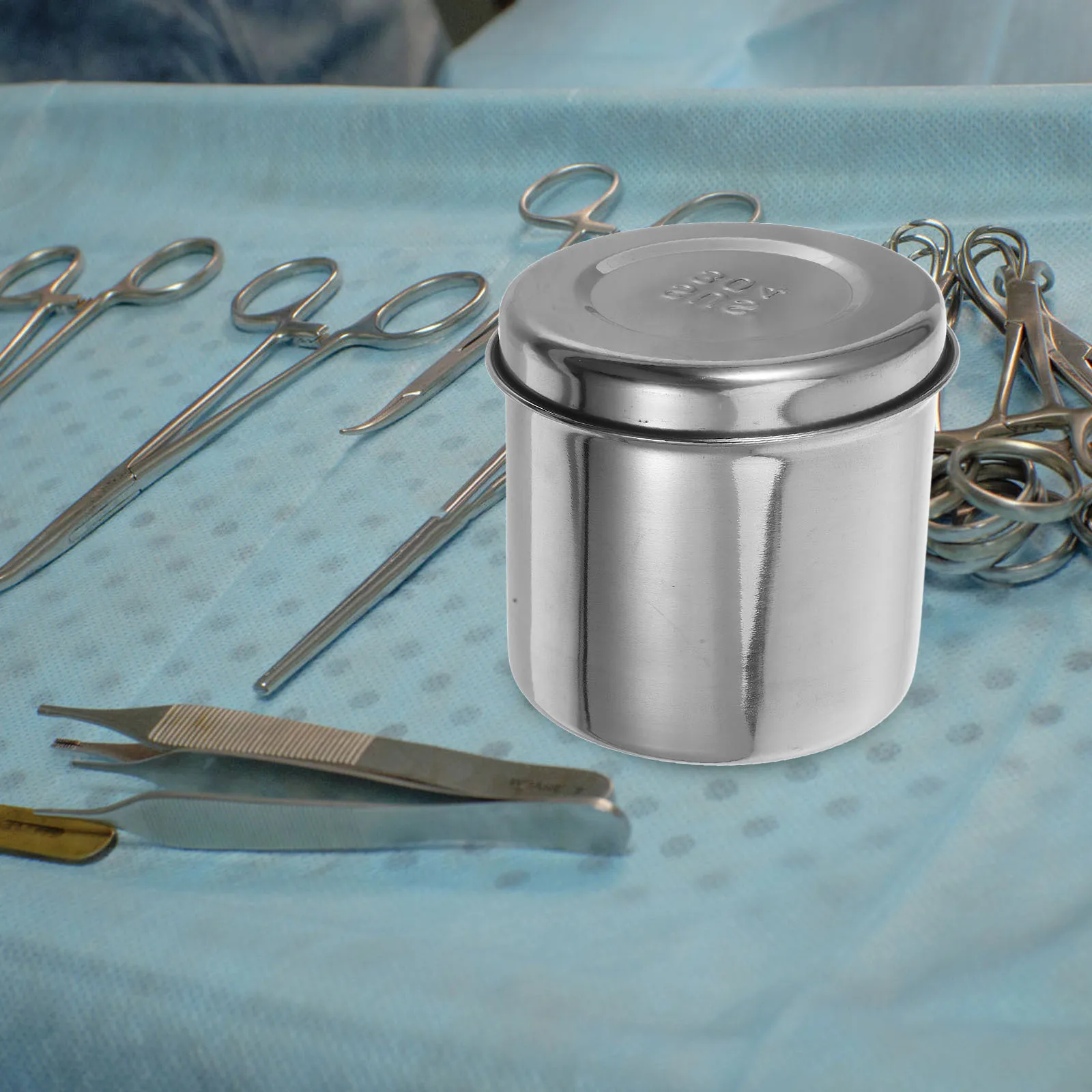 

Dressing Jar Ointment Stainless Steel Unguent Silver Cotton Balls Storage Holder