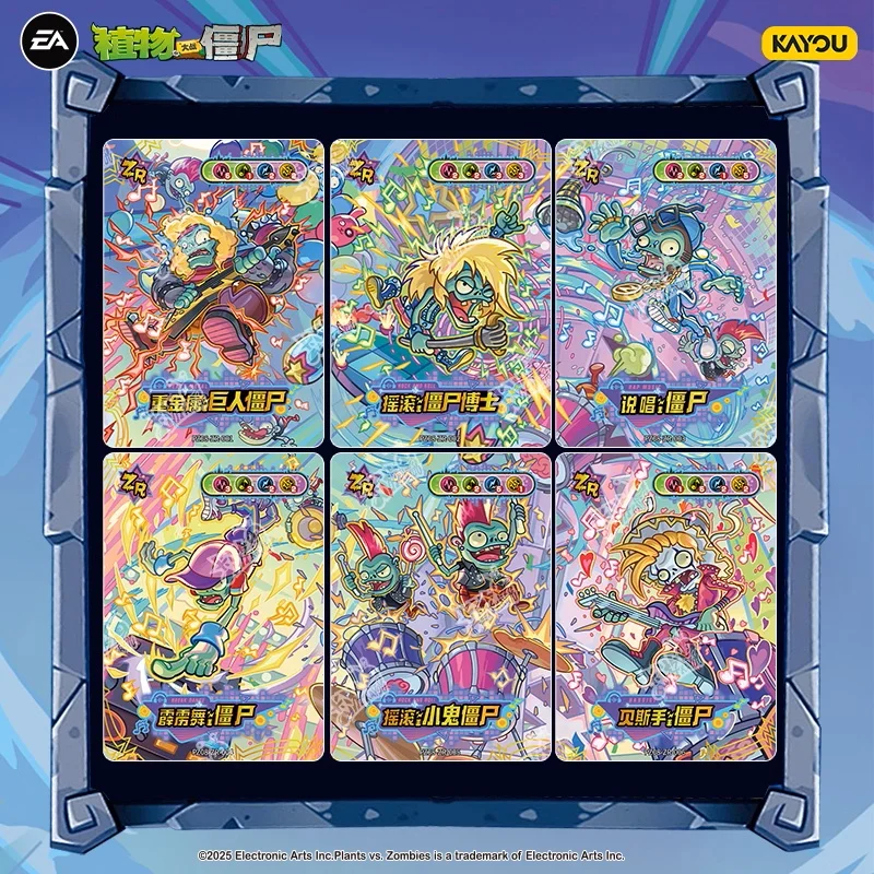 Tarjeta auténtica KAYOU Plants vs. Zombies, Super Time Adventure, dinosaurio, crisis, GP, juego periférico, tarjetas de colección de juguetes