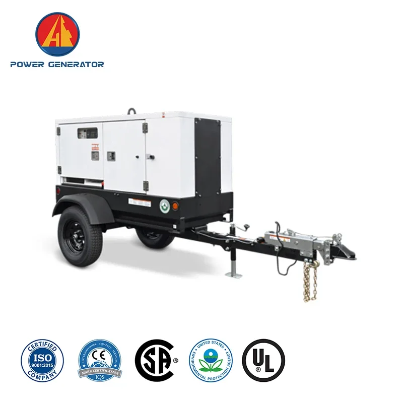 [Event Ready] Rimorchio Mobile Heavy Dty Generatore di energia diesel da 20 kW Sistema di protezione doppio Serbatoio carburante di grandi dimensioni