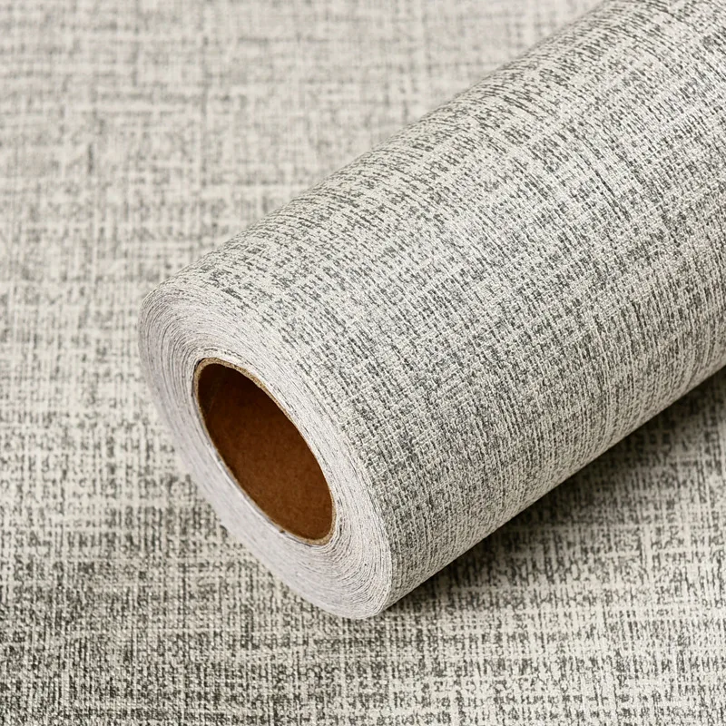 

10m Solid Color Non-Woven Wallpaper Linen Environmental Bedroom Living Room Room Thickened Wallpaper Decoration