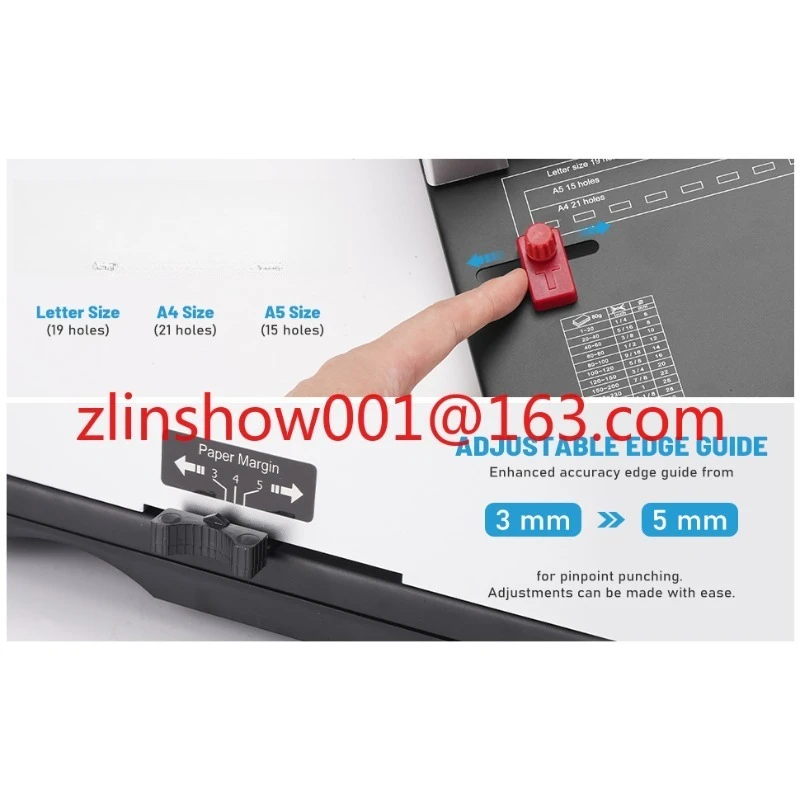 

21-Hole Manual Punching Book Binding Machine 450 Sheets A4 Capacity Spiral Comb Binder for Office Print Shop Use