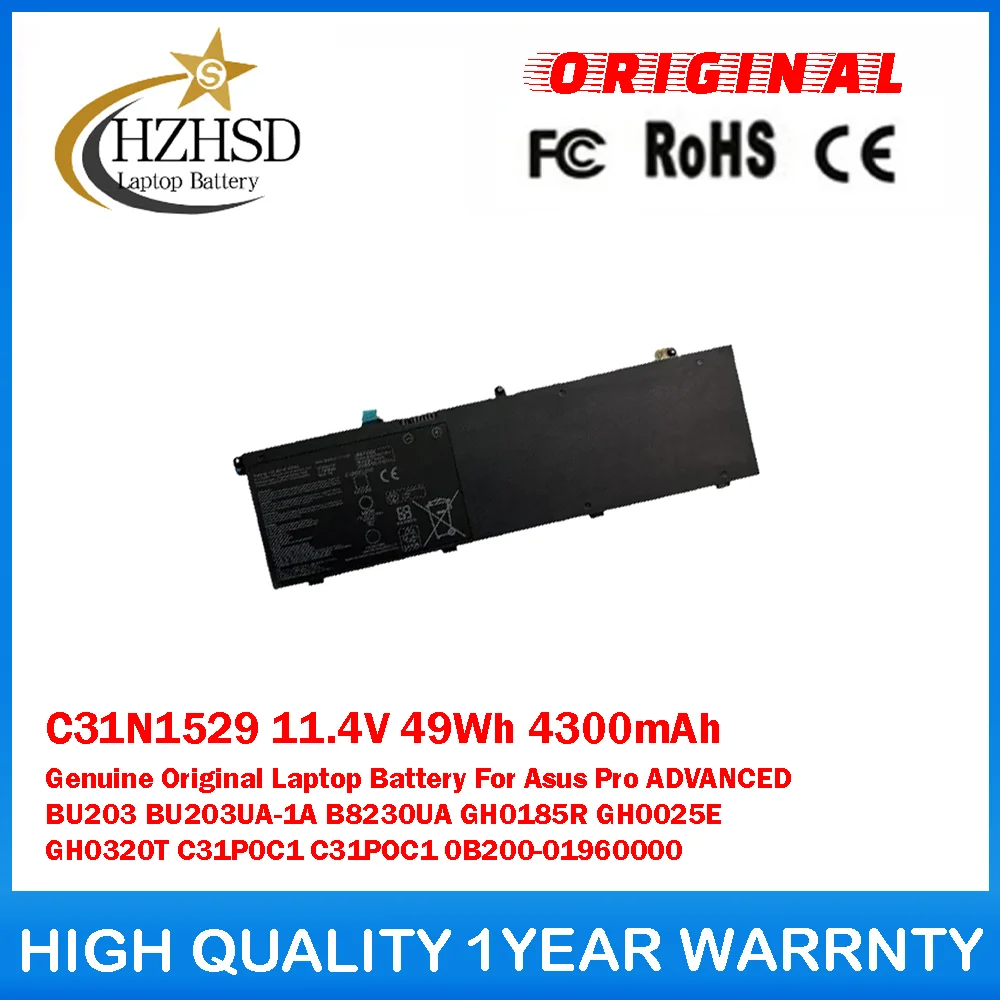 

C31N1529 11.4V 49Wh 4300mAh Genuine Original Laptop Battery For Asus ADVANCED BU203 BU203UA-1A B8230UA GH0185R GH0025E GH0320T