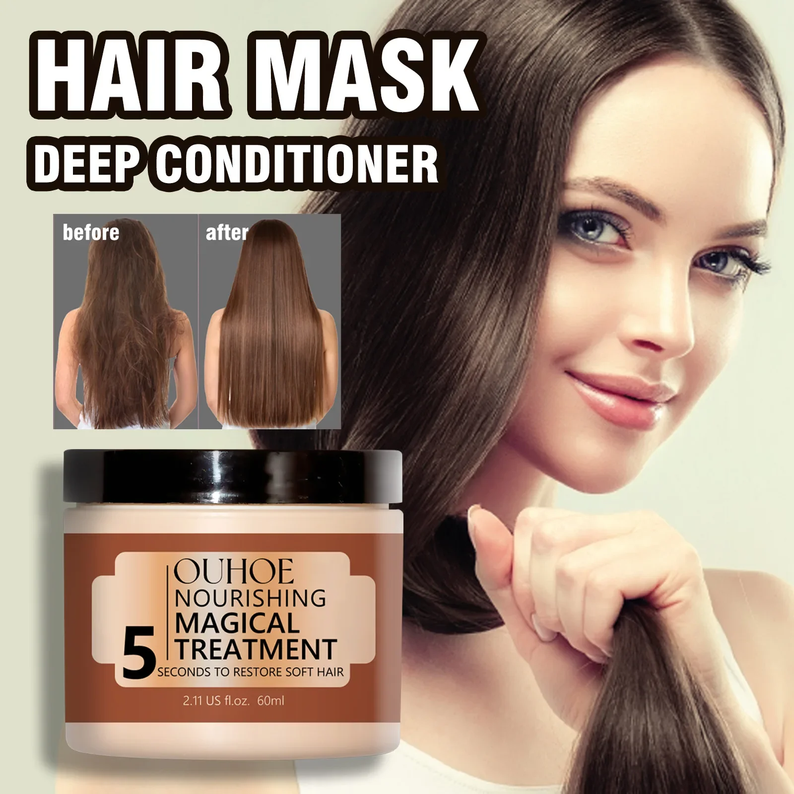 Magical Treatment Hair Mask 5 Seconds Repair Frizzy Damaged Soft Smooth Shiny Hair Straighten Moisturize Hair Care Conditioner