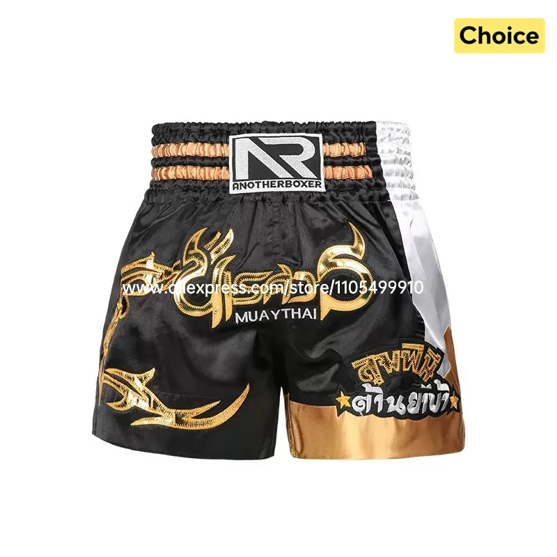 Muay Thai Shorts Thailand Boxshorts Goldstickerei Herren Damen Kinder Kickbox-Kampfshorts Kampfsport-Ringerbekleidung