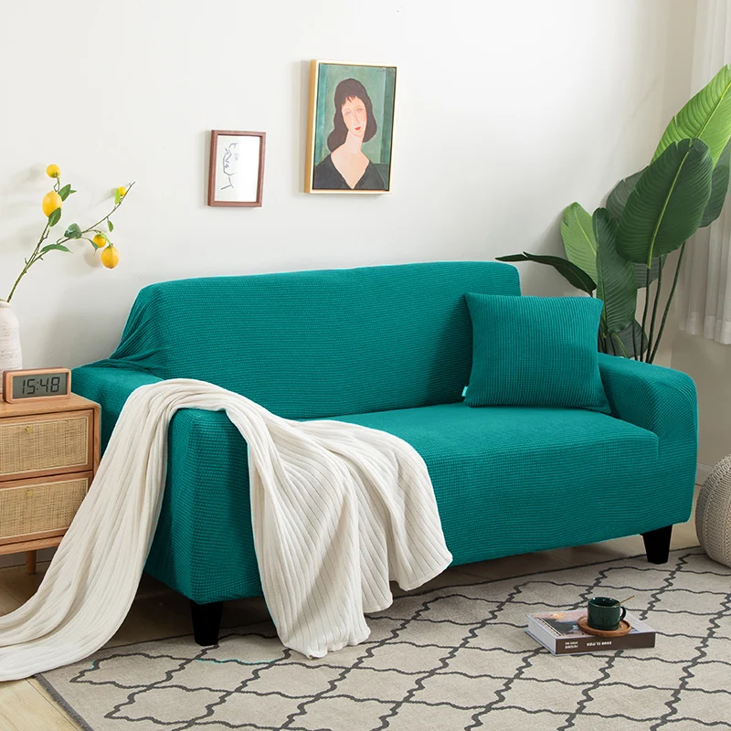 Neue Sofabezug aus Jacquard-Stoff, einfarbig, Couchbezüge, elastisch, waschbar, für L-förmiges Sofa, Wohnzimmer, 1/2/3/4/5 Sitz – Detail 17