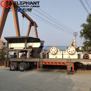 Mobile Stone Jaw Crusher For Construction Core Include Motor Engine Bearing Gearbox Steel Material For Mining Crushing Line
