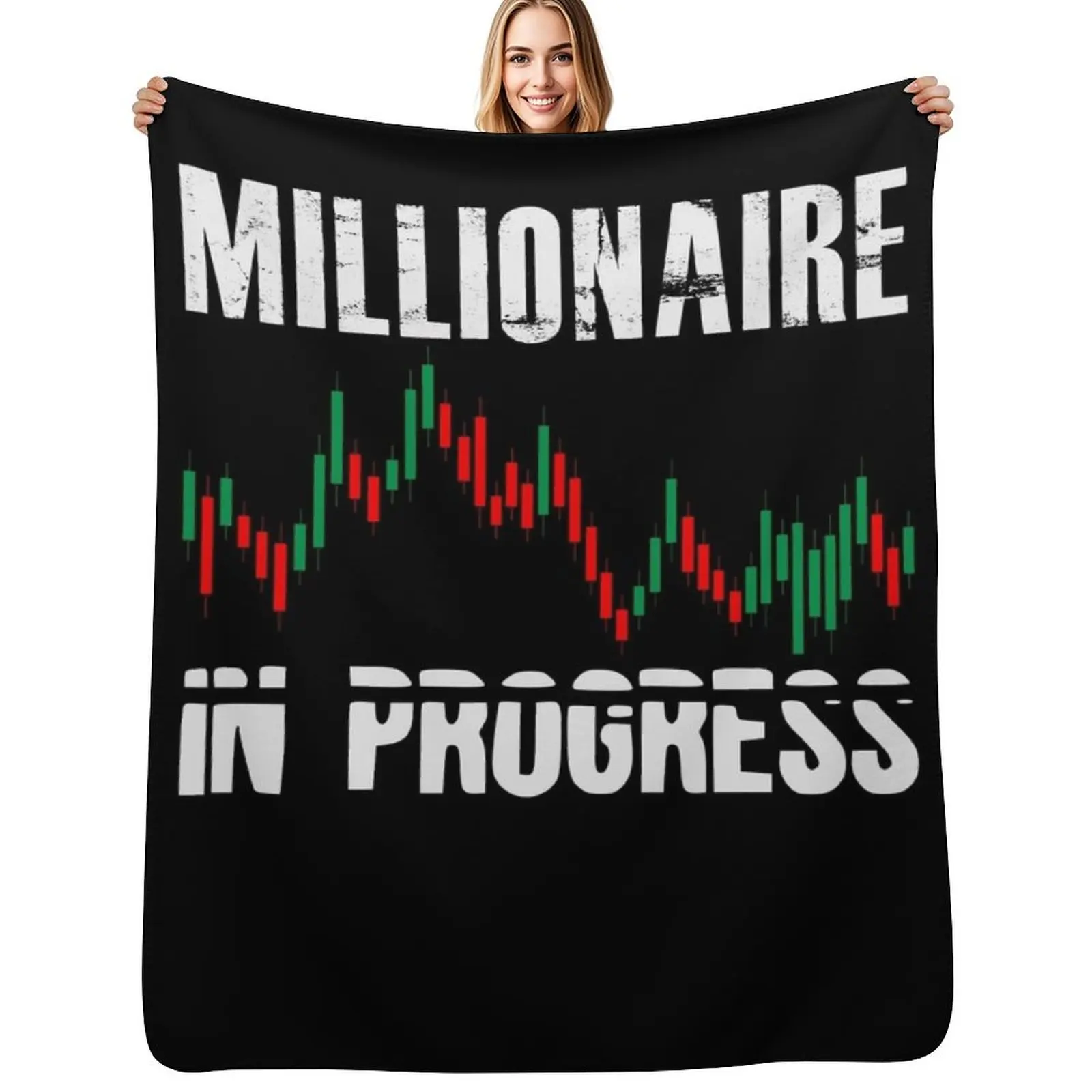

Millionaire In Progress Daytrader Trader Trading Throw Blanket Picnic Softest blankets and throws Thermal Blankets