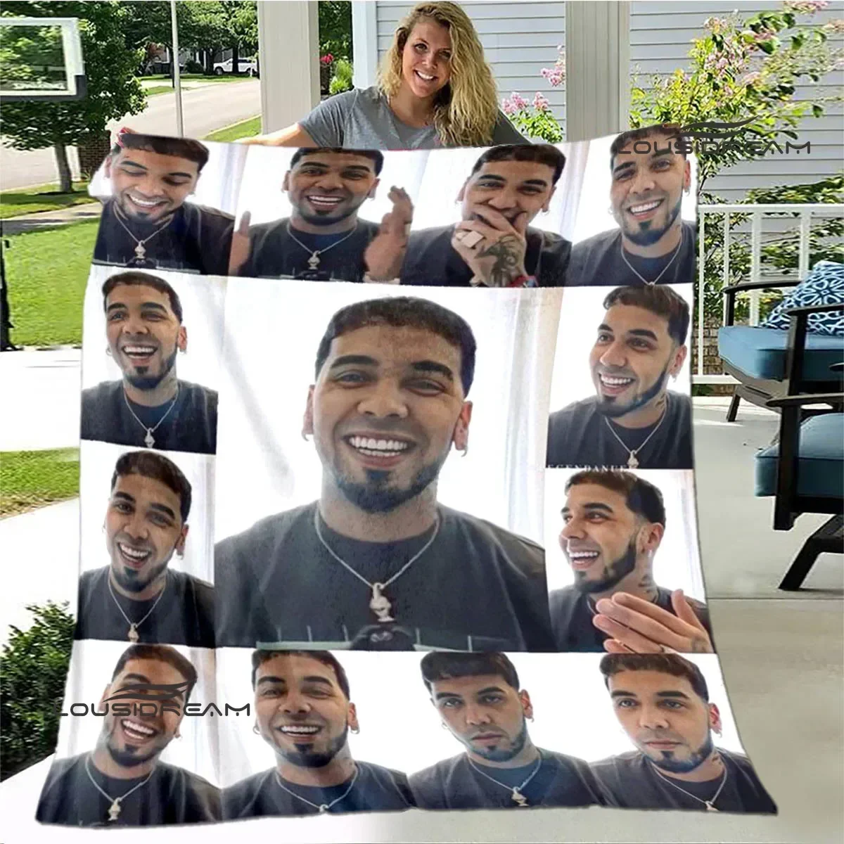 

Rapper Anuel AA printed blankets Flange Warm blanket soft and comfortable home travel bed blanket picnic blankets birthday gift