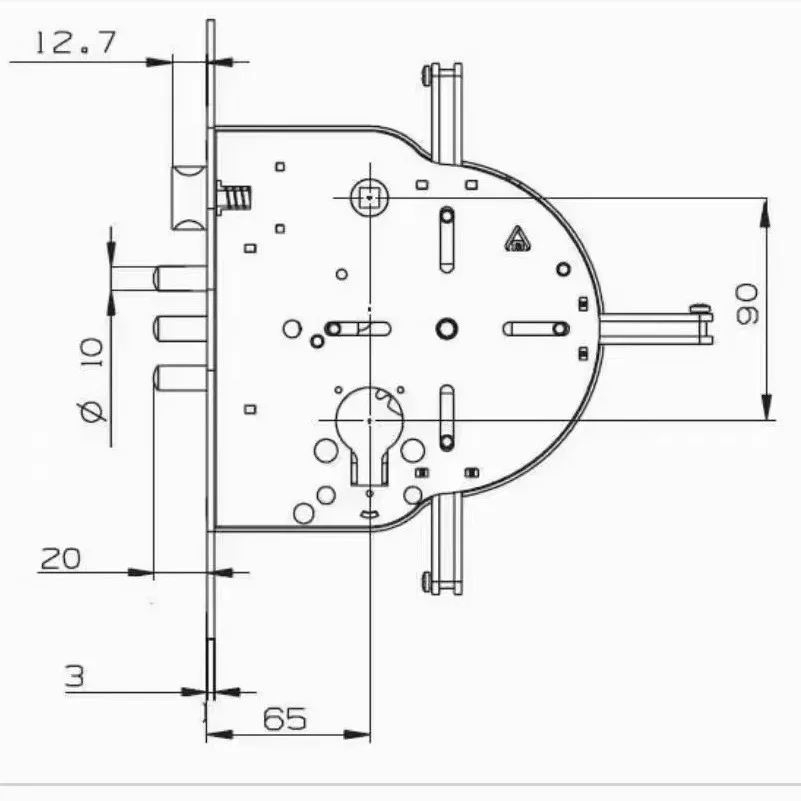 Smart Automatic Israeli 6590 Mortise Lock Body Round Head Square Bolt Replacement for Old Security Door Fingerprint Lock - view 4