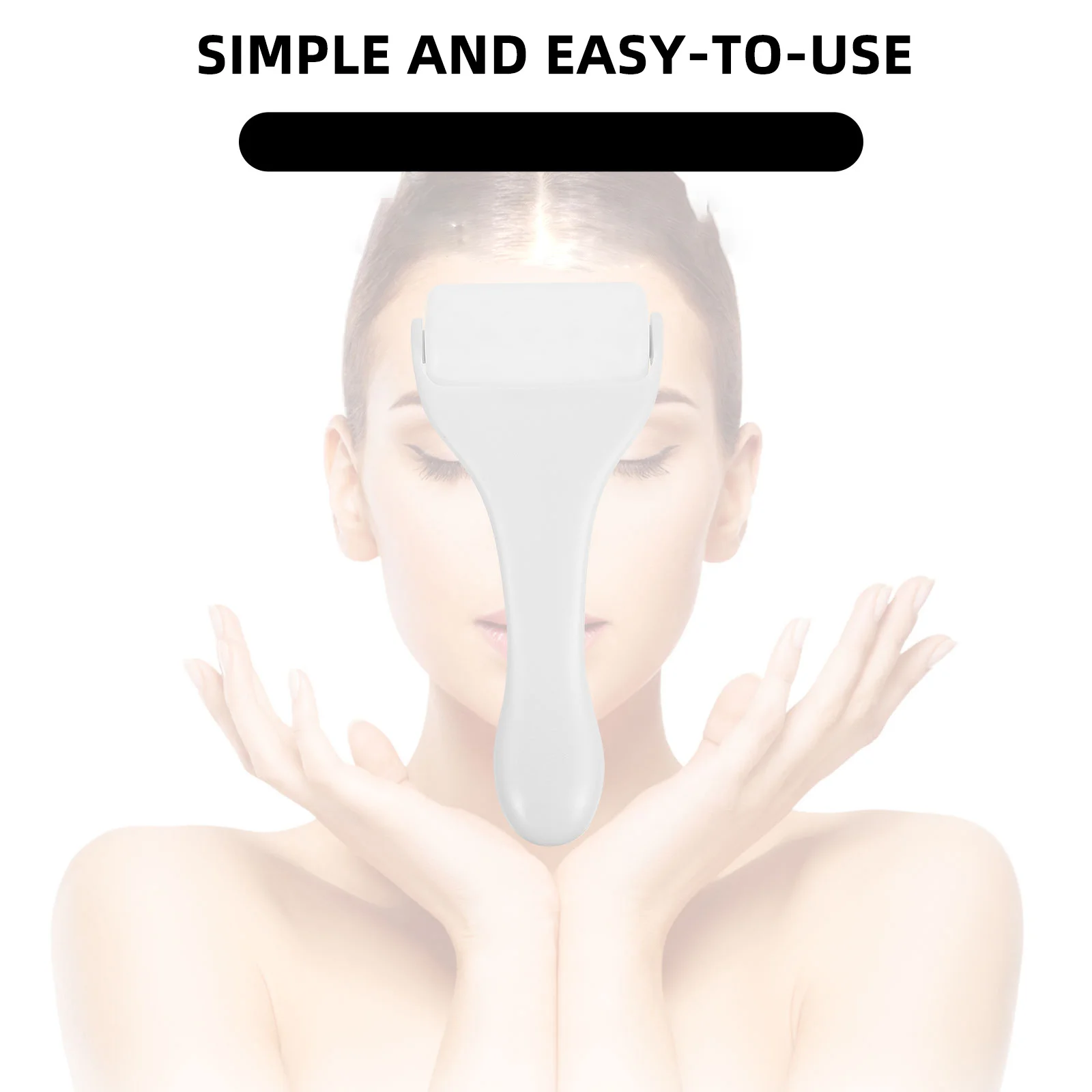 顔用ロングハンドルフェイシャルマッサージツールケアマッサージャー冷湿布美容機器ポータブルフェイス