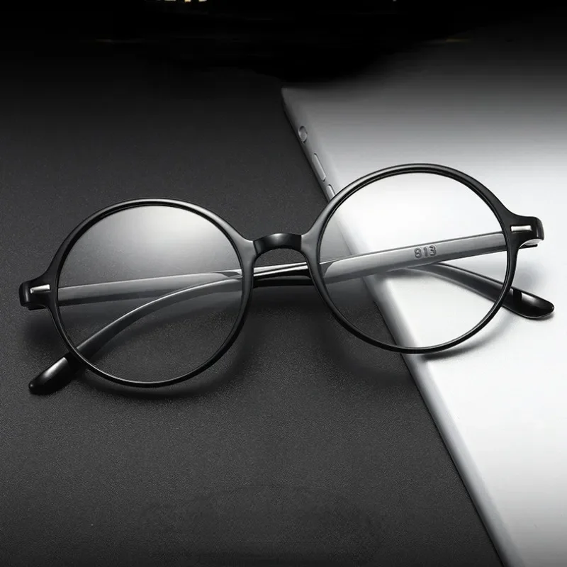 Reading Glasses Ultra Light and Retro Round Frame Fashion HD Presbyopia Glasses Anti Blue Light  Eyeglasses Women+1.0 To +4.0 image 2