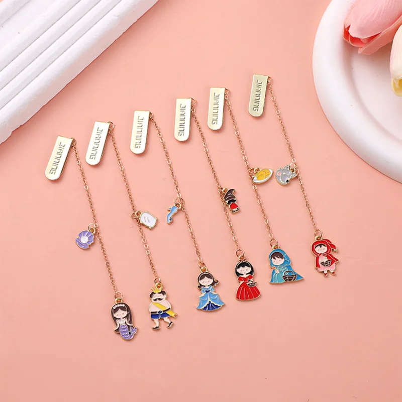 Cute Cinderella Fairy Tales Bookmark Bookclip Tab Alloy Bookmark Pendant Accessories Escolar Papelaria Office School Stationery