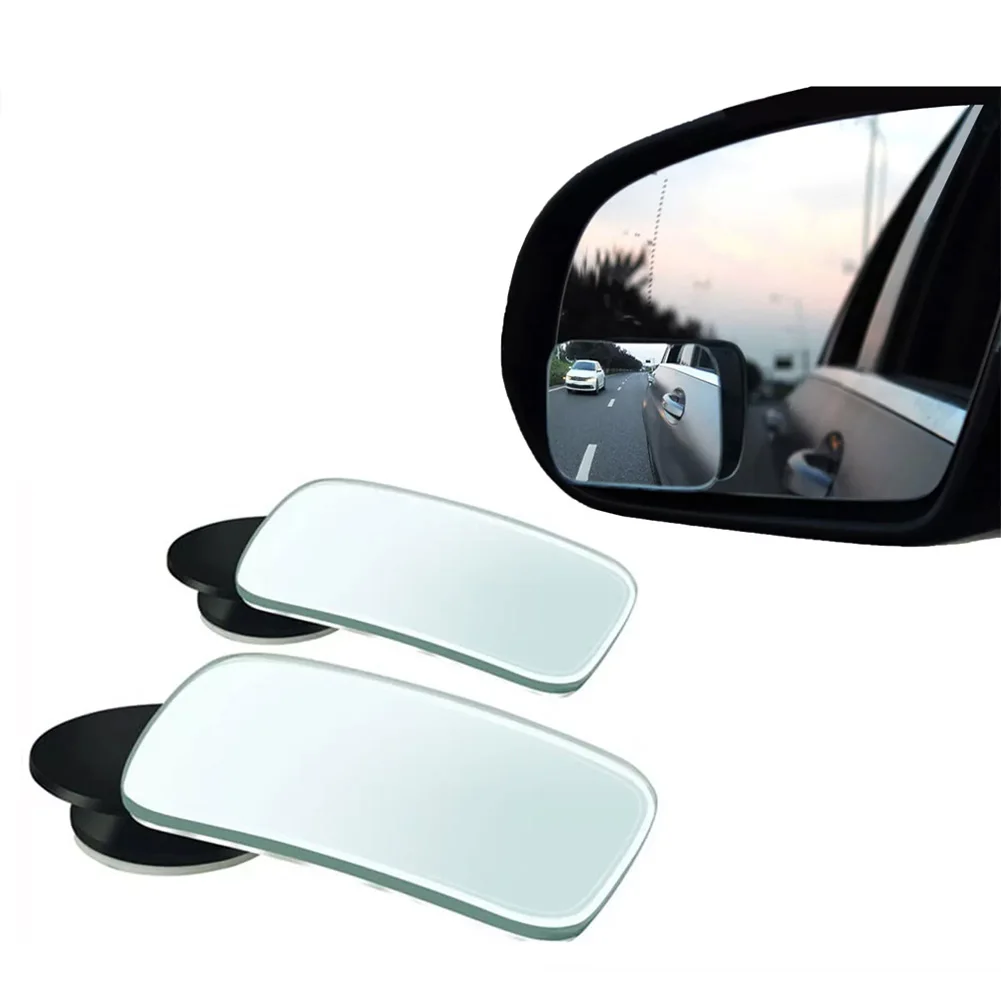 2pcs Car Frameless Blind Spot Mirror Wide Angle Adjustable Rearview Mirror For Car Safety Parking Reversing Convex Mirrors