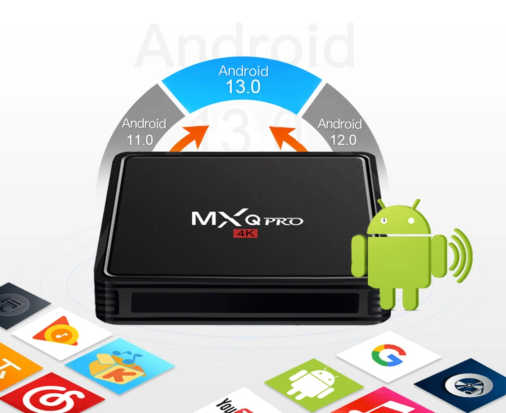 MXQ PRO กล่องสมาร์ททีวี Android s905 ครอบครัว H.265 4K HD 2.4/5G Dual WIFI Video Media Player โฮมเธียเตอร์ทีวีชุดกล่องด้านบน