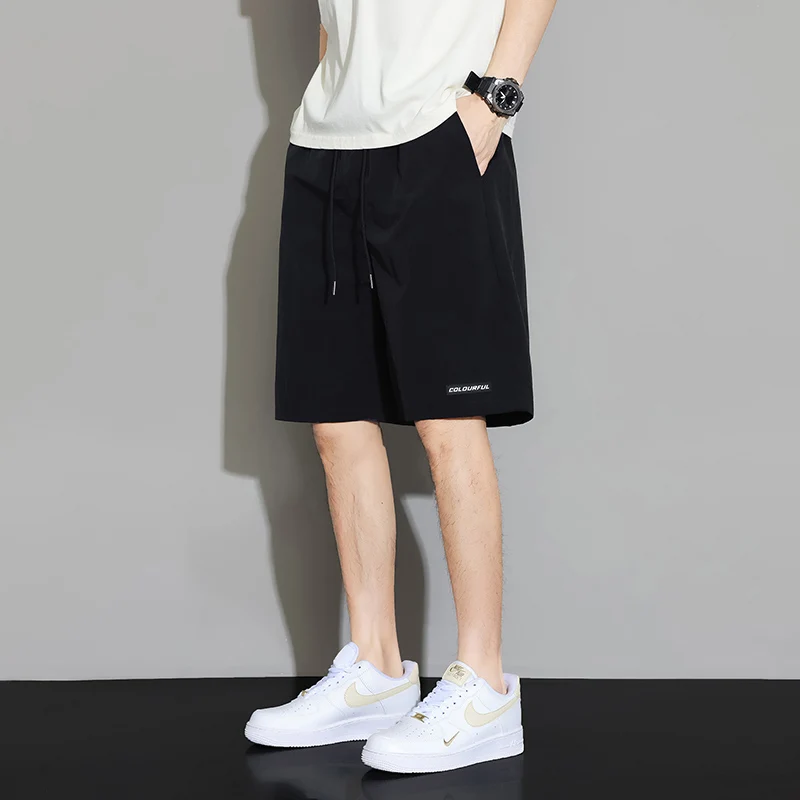 

Casual Men's Ice Silk Qui Dry Lightweight Seven-Five Pants Summer Faionable Straight Leg Workwear orts Leisure Faion