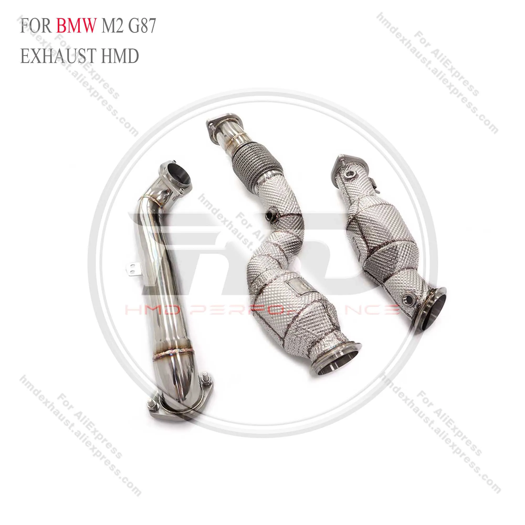 

HMD Exhaust System High Flow Performance Downpipe resonant tube for BMW M2 G87 3.0T With Heat shield