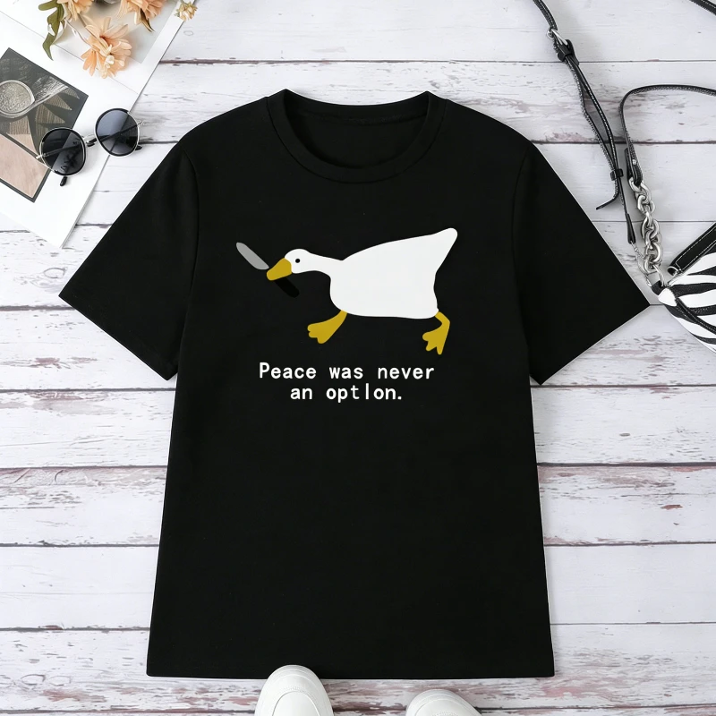 Peace Was Never An Opton Lustige Ente Männer Hoody Einfaches Fleece Herbst T-Shirt Street Crewneck Kapuzen Hipster Oversize Unisex