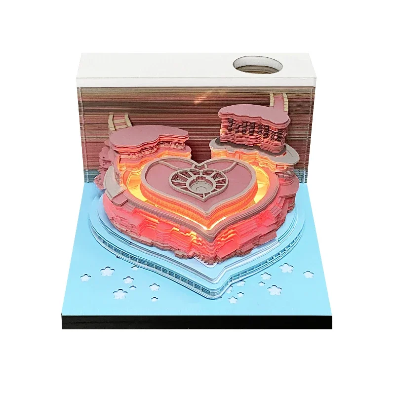 3D Memo Pad  Led Light Love Castle Cute Model  Wedding Gifts for Guests