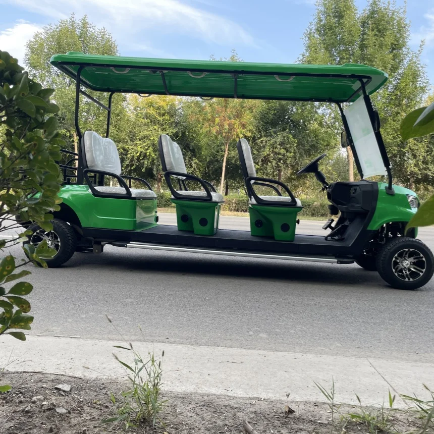 72V Lead-Acid Battery And Lithium Battery Optional Powered Electric Golf Cart 4+2 Seater Off Road Garden Villa Hunting Golf Cart