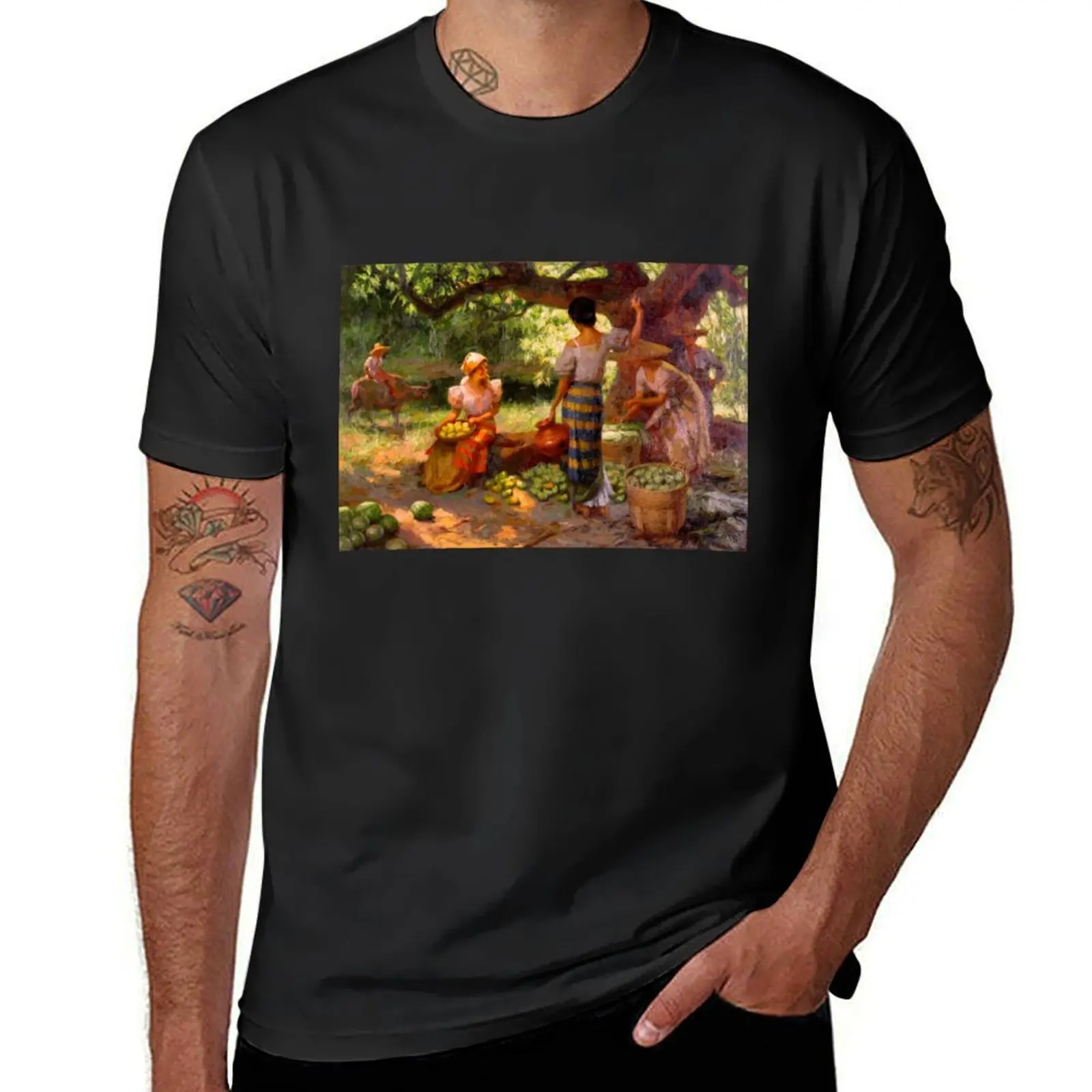 The Fruit Pickers Under the Mango Tree T-Shirt customs design your own vintage customizeds quick drying Men's t-shirt