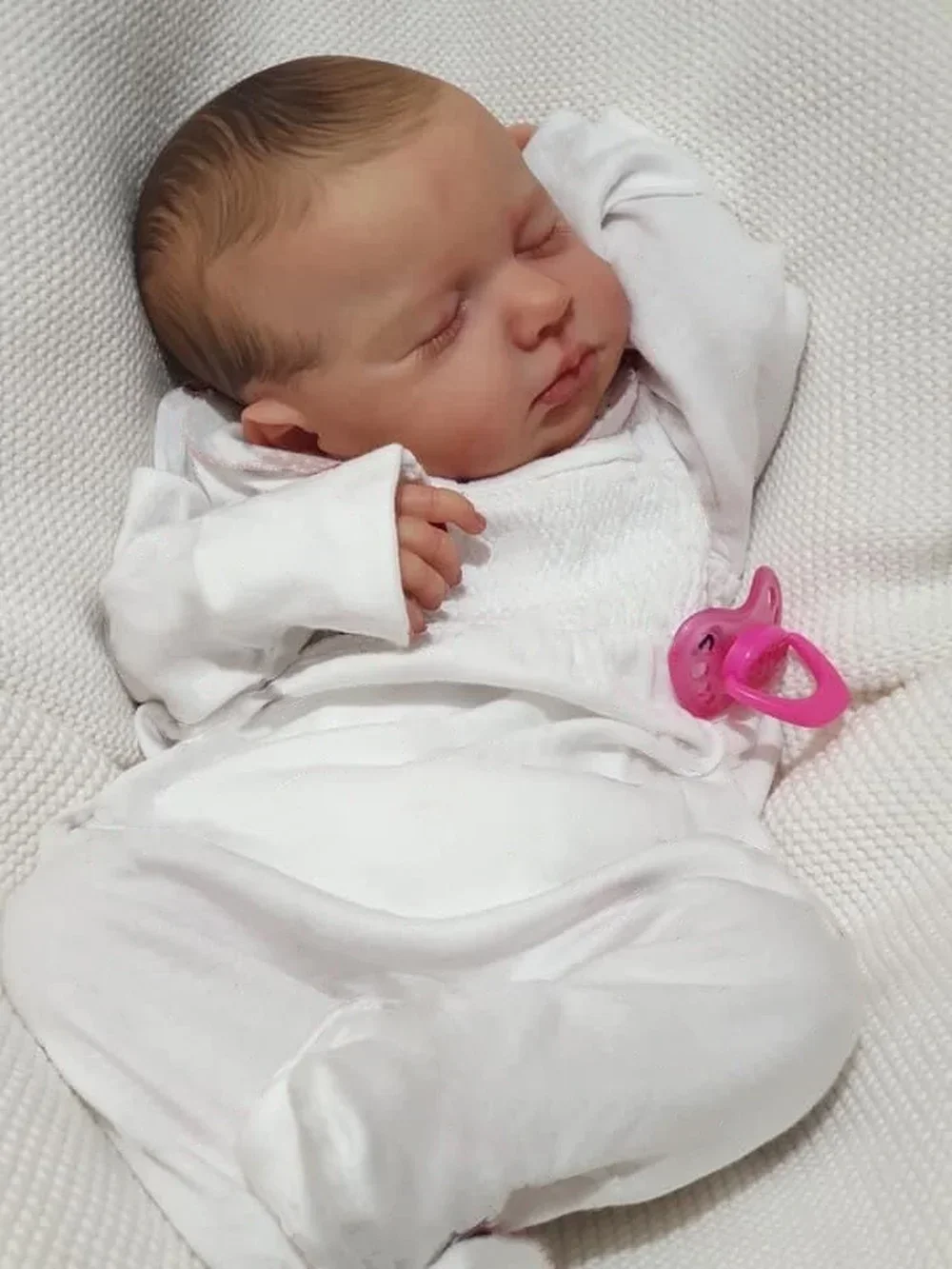 19inch Reborn Sleeping Baby Doll Loulou Newborn Size Baby Dolls 3D Painted Skin Multiple Layers Visible Veins Muñeca Bebé Reborn