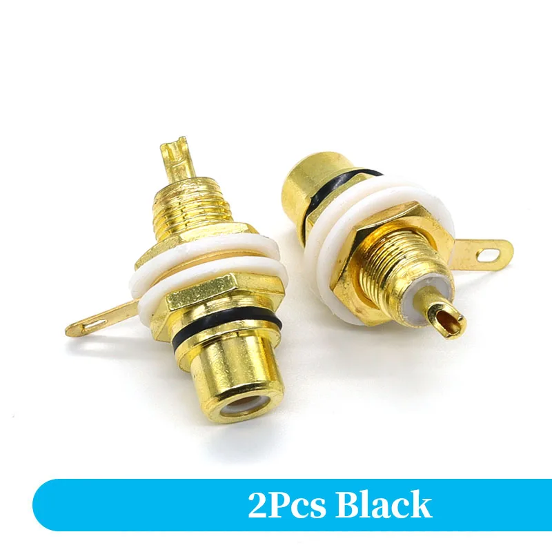 1 Pair RCA Female Socket Connector Chassis Panel Mount Adapter Audio Terminal Plug 3.5mm Plug AV Plug