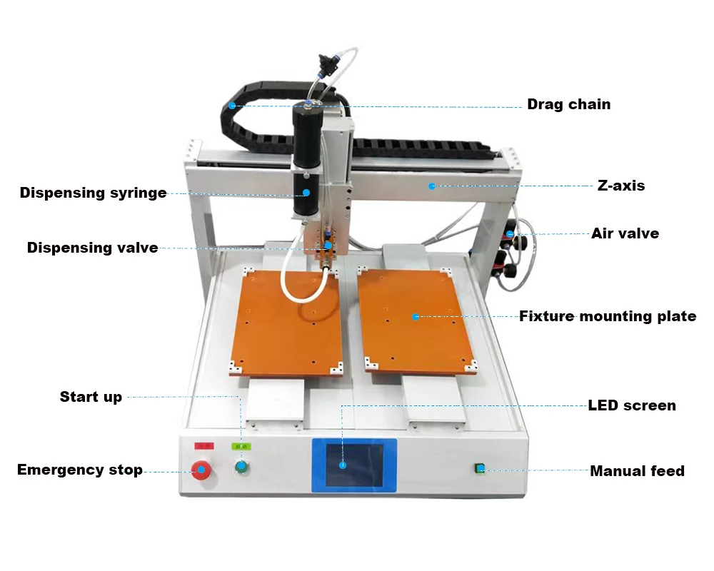 3 Axis UV Desktop Liquid Silicone Epoxy Resin Hot Melt Adhesive CNC Automatic Motor Glue Dispenser Dispensing Machine Robot for